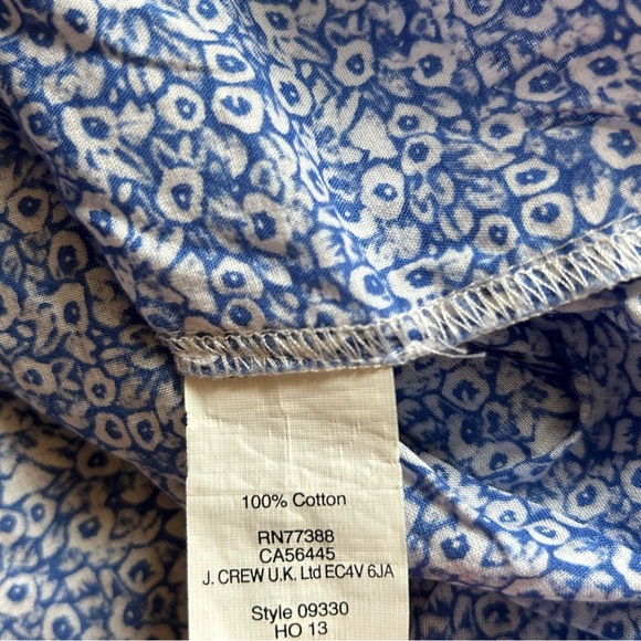 Madewell Floral Print Button-Down Shirt | XS | 100% Cotton | Blue & White - Picture 5 of 6